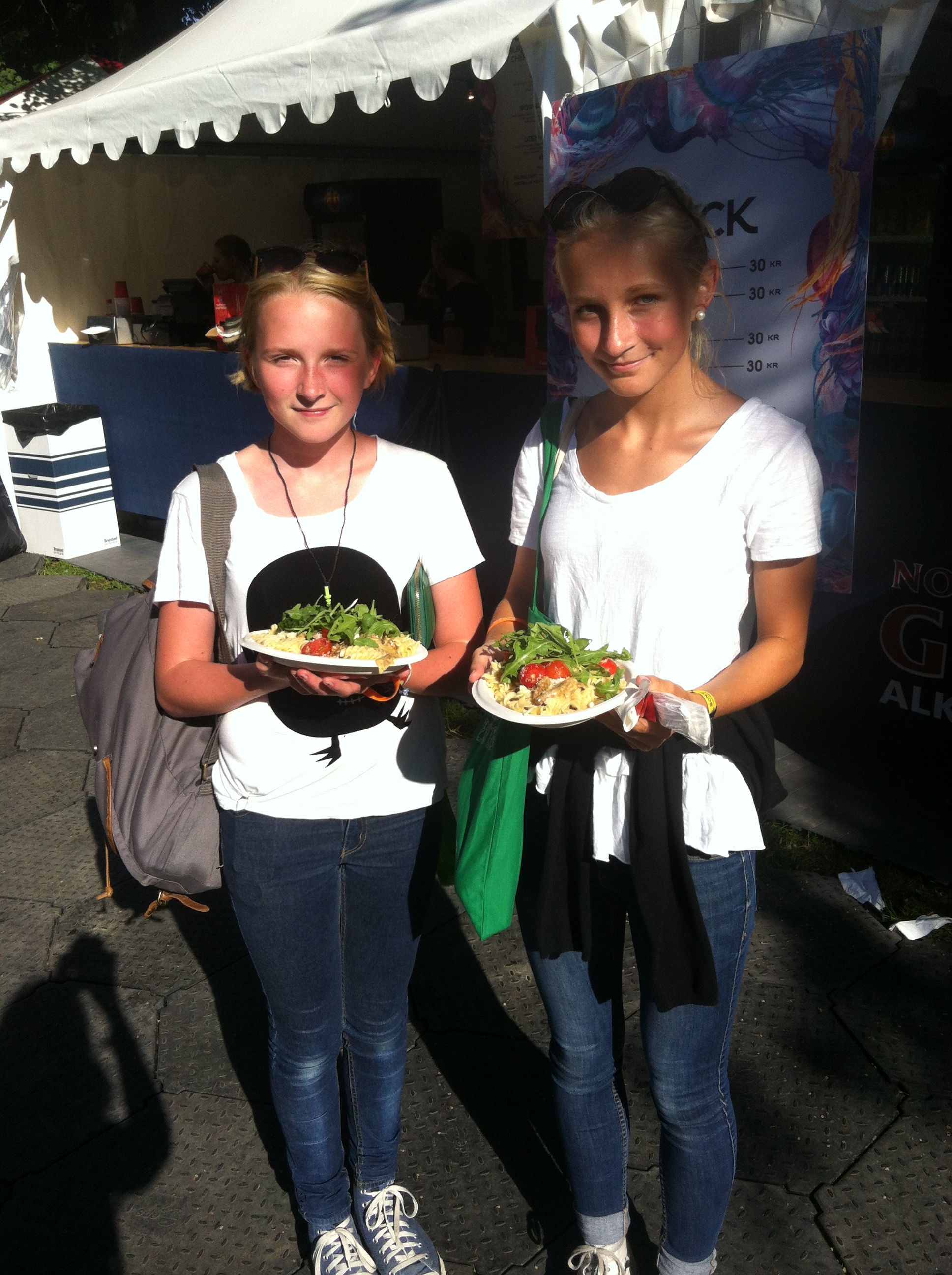 Wilma Olsson, 14 år och kompisen Stina Fogelberg, 13 år från Göteborg gillade också Pastafavoriten